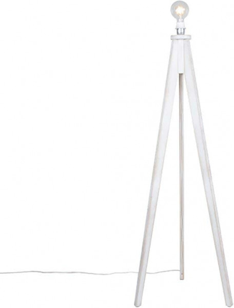 Koopjeshoek: QAZQA Tripod classic - Tripod/driepoot vloerlamp - 1 lichts - H 1400 mm - wit