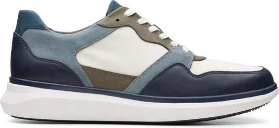 Plateau Volgen Stamboom Clarks Un Globe Run Heren Sneakers - Navy Combi - Maat 40 | DGM Outlet