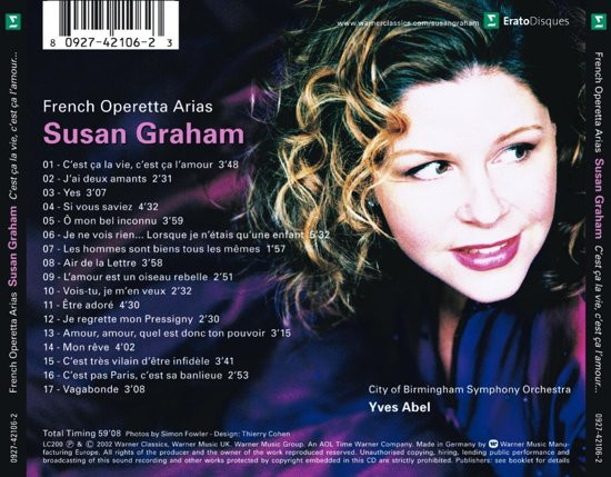 CD - Susan Graham - French Operetta Arias