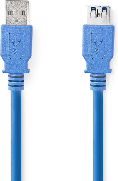 USB-Kabel - USB 3.2 Gen 1 - USB-A Male - USB-A Female - 5 Gbps - Vernikkeld - 3.00 m - Rond - PVC -