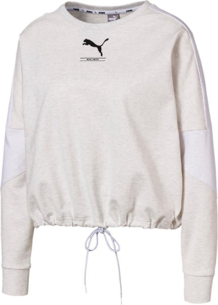 PUMA - Maat XS - Nu Tility Crew Sweat Dames Sporttrui - Puma White Heather