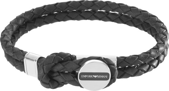 Emporio Armani Bracelet Story Armband (Lengte: 18.50 cm) - Zwart - EGS2178040