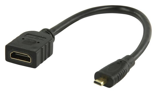 Valueline High Speed HDMI-kabel met ethernet HDMI micro-connector - HDMI input 0,20 m zwart