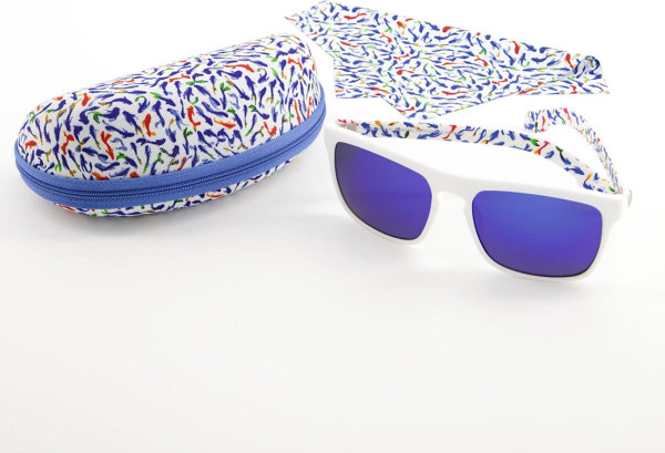 Sinner Thunder x Fish Fred (box) zonnebril - Mat wit - Blauwe lens