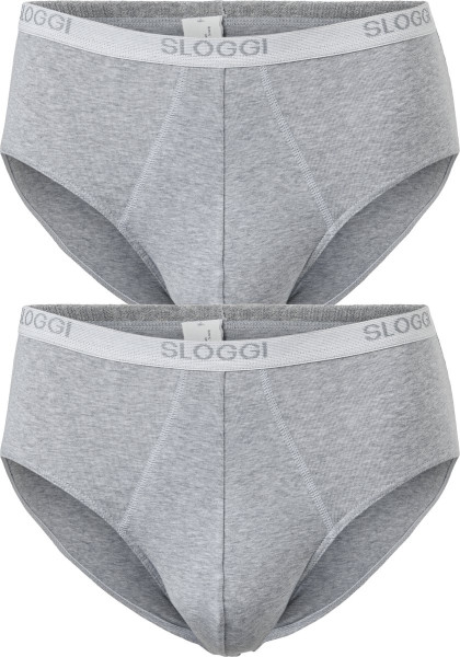 sloggi Maat L men Basic Heren Midi slip - 2-pack - Grey Marle