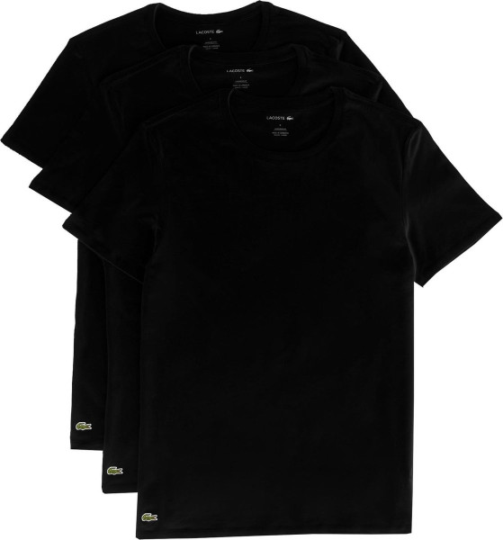 Lacoste - Maat L Heren 3-pack T-shirt - Zwart