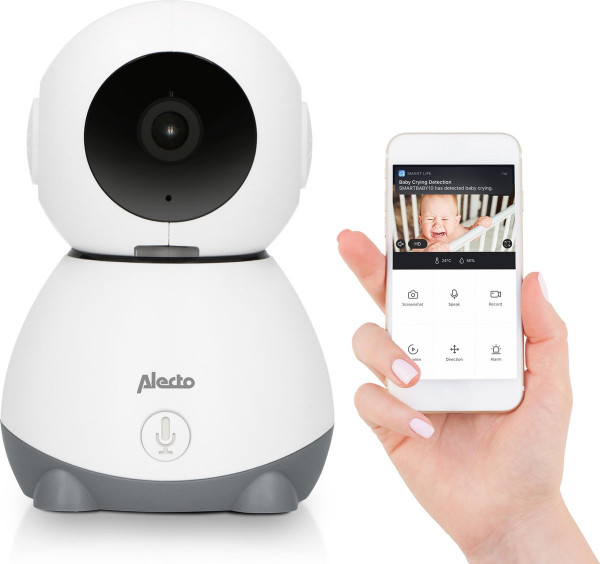 Alecto SMARTBABY10 - Wifi babyfoon met camera - Wit Grijs