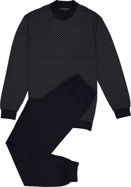 Schiesser Maat XXL Heren Pyjama - Donkerblauw - R Hals