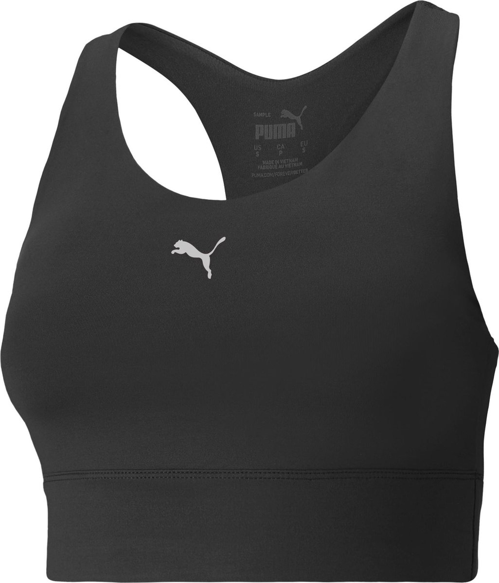 Puma  Maat S Mid Impact All-In Long Line Bra Dames Sportbeha - Zwart