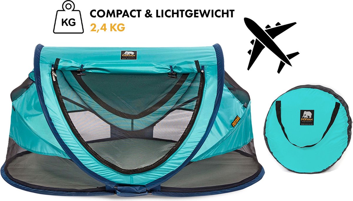 Deryan Peuter Luxe Campingbedje – Inclusief zelfopblaasbare matras - Ocean