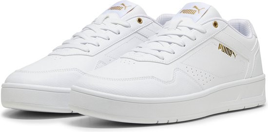 PUMA - maat 42.5- Court Classic Unisex Sneakers - PUMA White-PUMA Gold