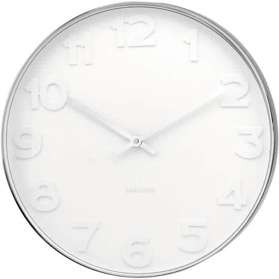 Koopjeshoek - Karlsson Mr White Numbers - Klok - Rond - Metaal - 37.5 cm - Wit