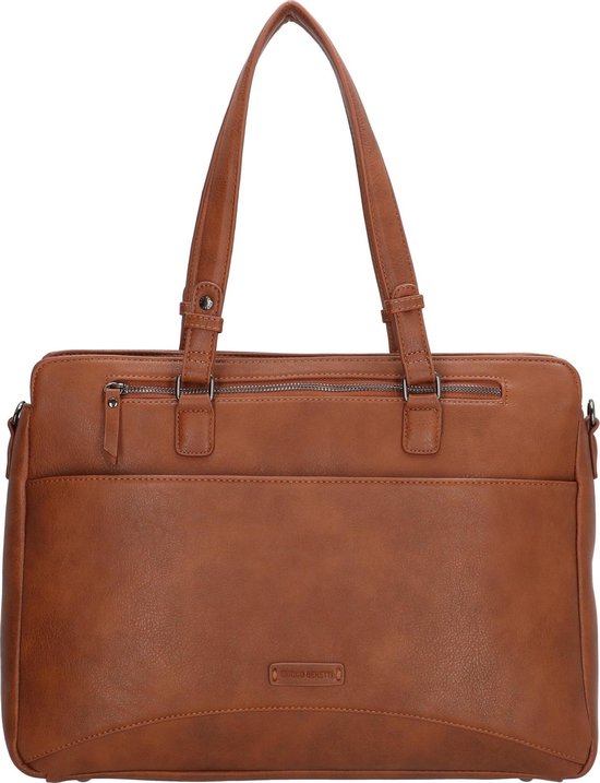 Enrico Benetti Lily 66450 dames laptoptas business schoudertas 14 - cognac