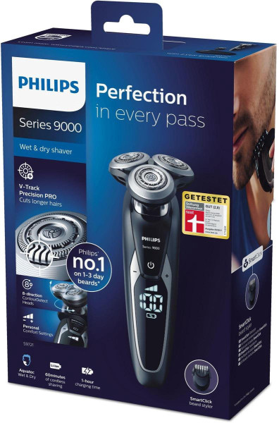 Philips SHAVER Series 9000 S9721/41 scheerapparaat voor heren, roterend, zwart, zilver