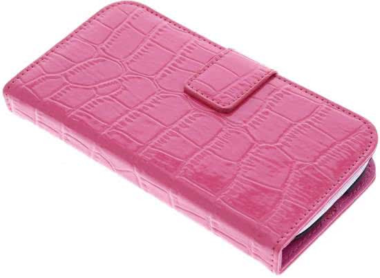 Smartphonehoesjes.nl - Fuchsia krokodil booktype hoes - Samsung Galaxy S3 / Neo