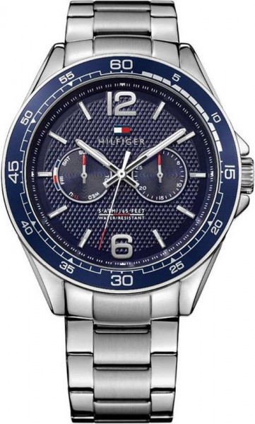 Tommy Hilfiger Horloge - Heren - Staal - Blauw - 46 mm