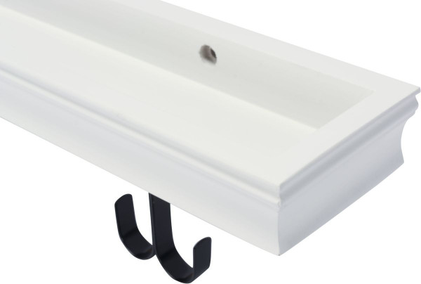 Duraline - Wandplank - Klassiek - Plank Met Haakjes - Wit - 80cm