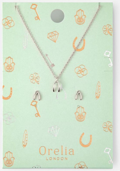 Orelia giftset - Wishbone - Ketting + Oorbellen