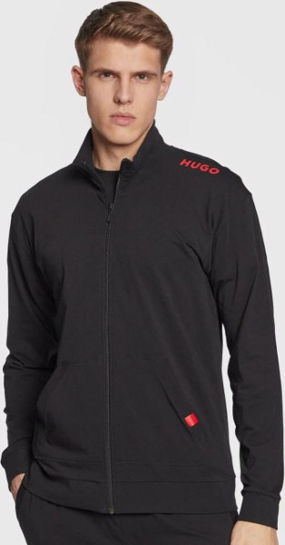 Hugo Boss - Maat XL Labelled Jacket Zip Heren Vest - Zwart/Rood