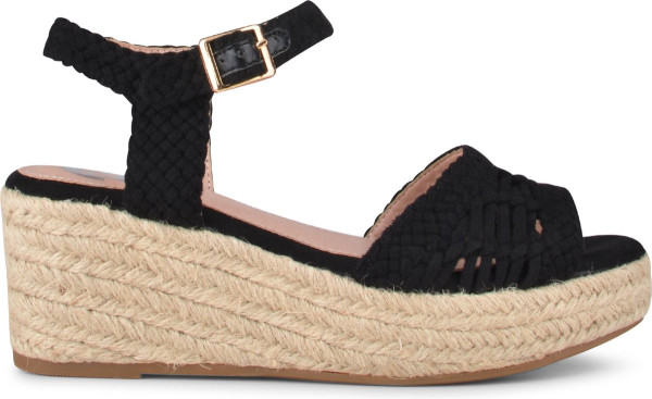 POSH by Poelman NANA Dames - 39 - Sandalen/Espadrilles - Zwart