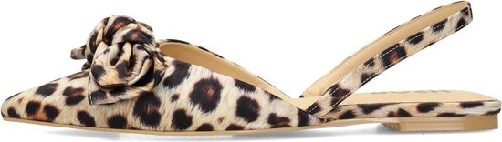 POSH by Poelman - maat 39- LOA Dames Slingbacks - Bruin Met Dierenprint