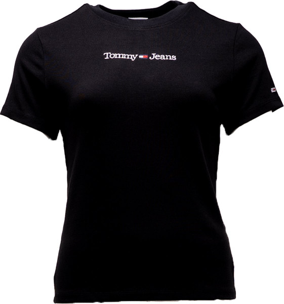 Tommy Hilfiger Maat XL TJW BABY SERIF LINEAR SS Dames T-Shirt - Zwart