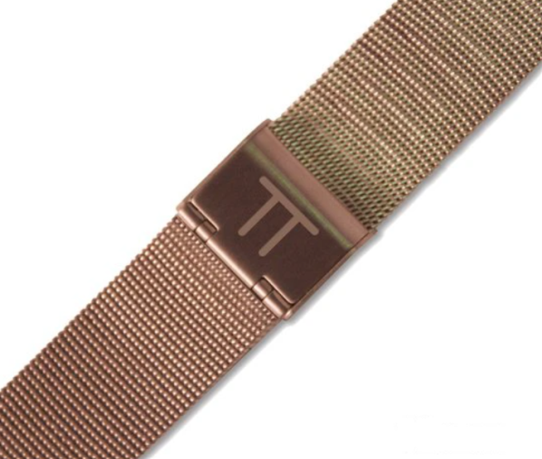 Rosé Goud Unisex Verwisselbaar Horlogebandje van Gewoven Staal — 18 mm aanzetmaat — Rosé Gouden Horl