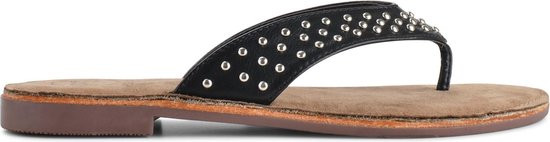 PS Poelman - Maat 38 - Dames Slippers met Studs - Nyx - Zwart