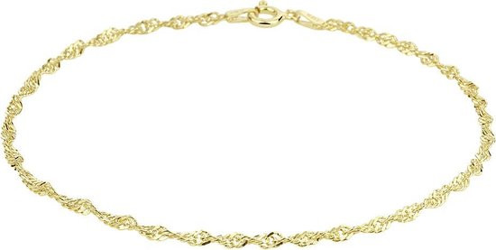 Glams Enkelbandje Singapore 2,25 mm 24 cm Zilver - Goudkleurig