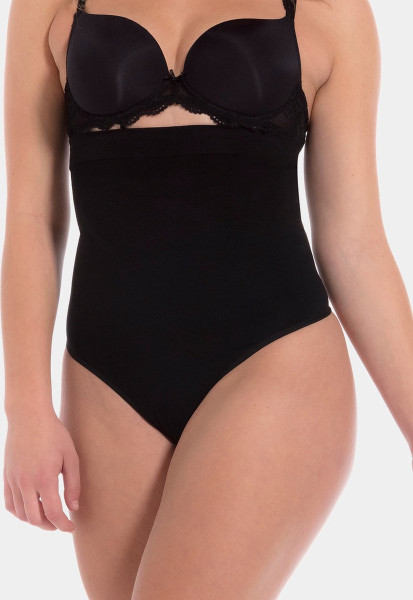 MAGIC Bodyfashion - Maat M - High Waist Comfort Thong Dames Corrigerend ondergoed Zwart