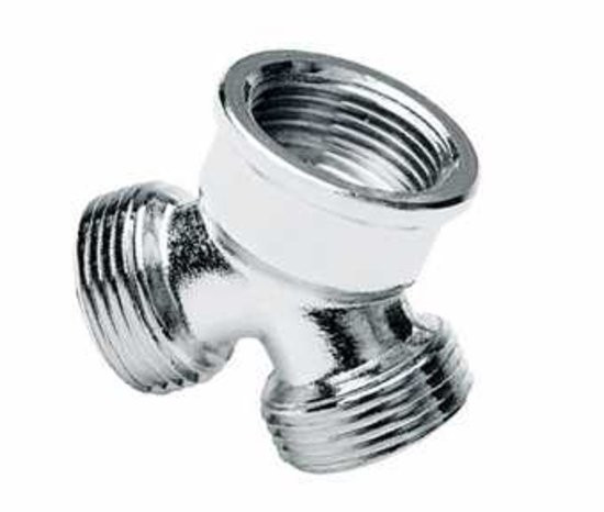 Plieger Y-stuk 1 x 3/4 binnendraad 2 x 3/4 buitendraad chroom