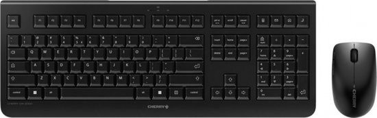 CHERRY DW 3000 - Toetsenbord en muis set - draadloos - 2.4 GHz - VS - zwart