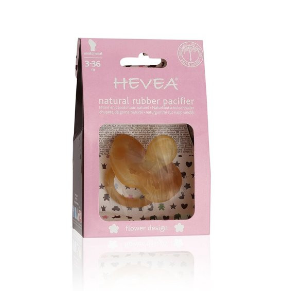 Hevea speen orthodontisch &quot;Flower&quot; 3-36 mnd100% natuurlijk rubber