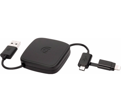 Griffin 2-in-1 Retractable Kabel Zwart - Micro USB + Lightning