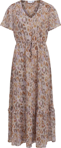 VILA - Maat 36 - VIFILIE LEO V-NECK S/S ANCLE DRESS/SU Dames Jurk