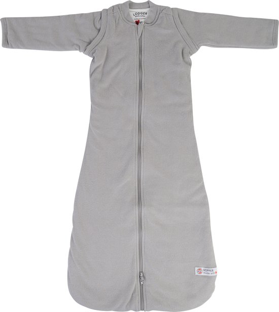 Lodger Baby Slaapzak 80 cm Grijs Hopper Rib Afritsbare Mouwen 3 in 1 - 3,3 TOG 4-12M