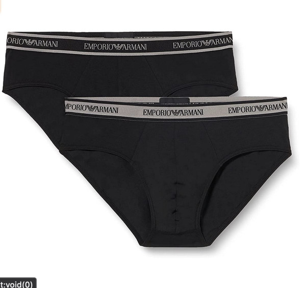 Emporio Armani - Maat S Core Logoband 2P Brief Mannen Onderbroek - NERO/NERO
