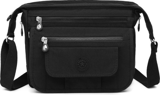 Merkloos Schoudertas - Crossbody - Dames - (CR3005) - Zwart