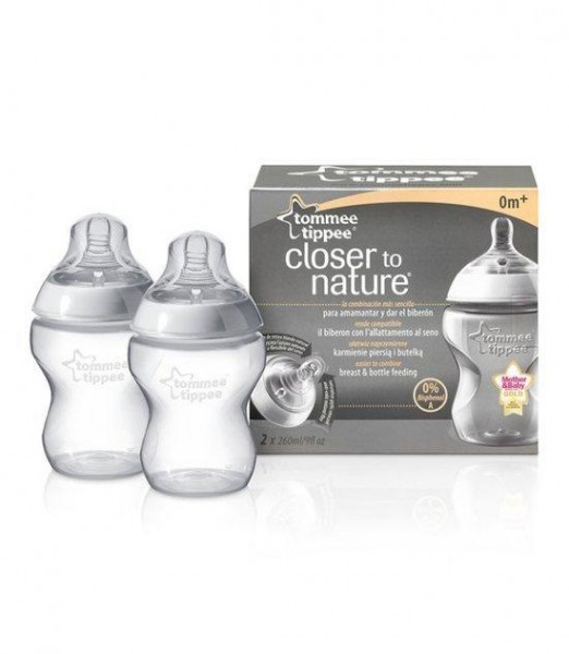 Tommee Tippee Closer to Nature - zuigflessen - langzame uitstroomsnelheid - anti-colic ventiel - 260