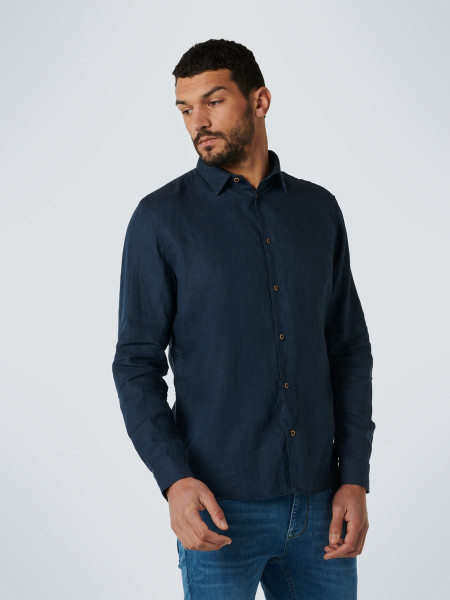 No Excess - maat M - Mannen Overhemd Met Lange Mouwen Donkerblauw