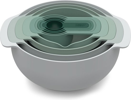 Joseph Joseph Editions Sage Nest 9 Plus Mengkommen - Polypropyleen - Set van 9 Stuks - Grijs / Groen