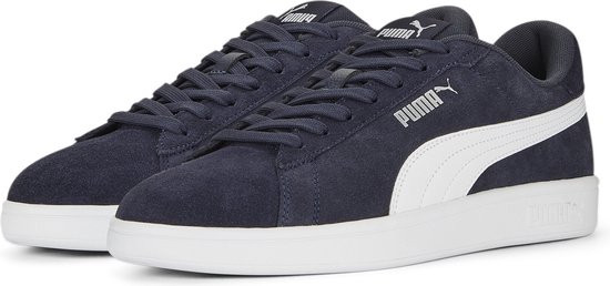 PUMA - maat 44- Smash 3,0 Unisex Sneakers - Donkerblauw Wit