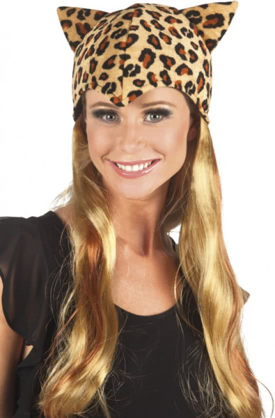 Pruik Sweet Cheetah met Muts