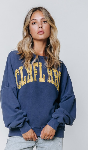 Colourful Rebel - Maat M - CR Acid Wash Dropped Shoulder Sweat Dames Trui
