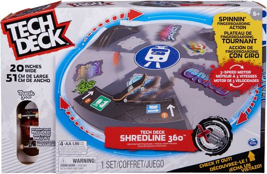 Tech Deck X-Connect - Shredline 360 - Gemotoriseerde Draaiende Speelset - Aanpasbare Ramp Set met vi