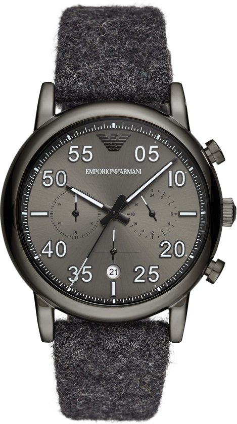 Emporio Armani Grijs Mannen Horloge AR11154 - Ø 43 mm Nylon Mineraalglas