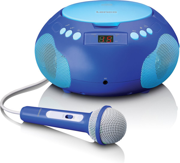 Lenco SCD-620BU - Draagbare radio/ CD player met microfoon - Blauw