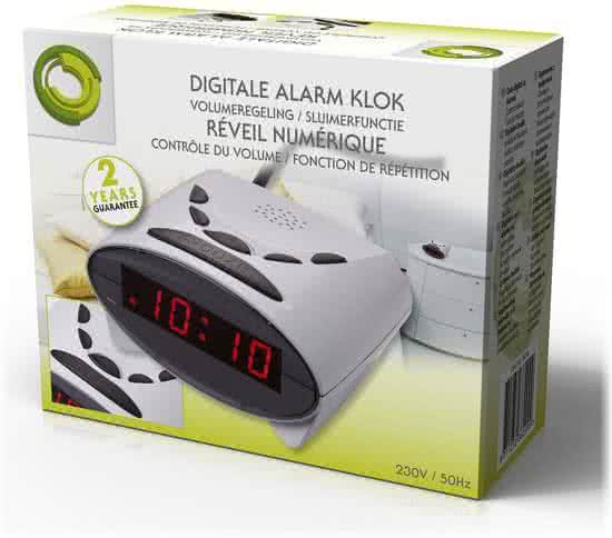 Koopjeshoek- Digitale klok - Wekker - netvoeding - back-up batterij