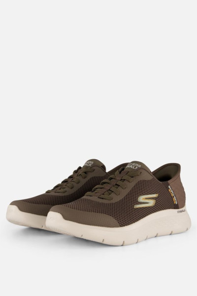 Skechers - maat 42- Go Walk Flex - Hands Up Heren Instappers - Bruin