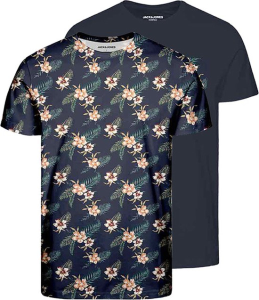 JACK&JONES - Maat L - JJBECS POCKET&AOP TEE SS CREW NECK 2PKMP Heren T-shirt